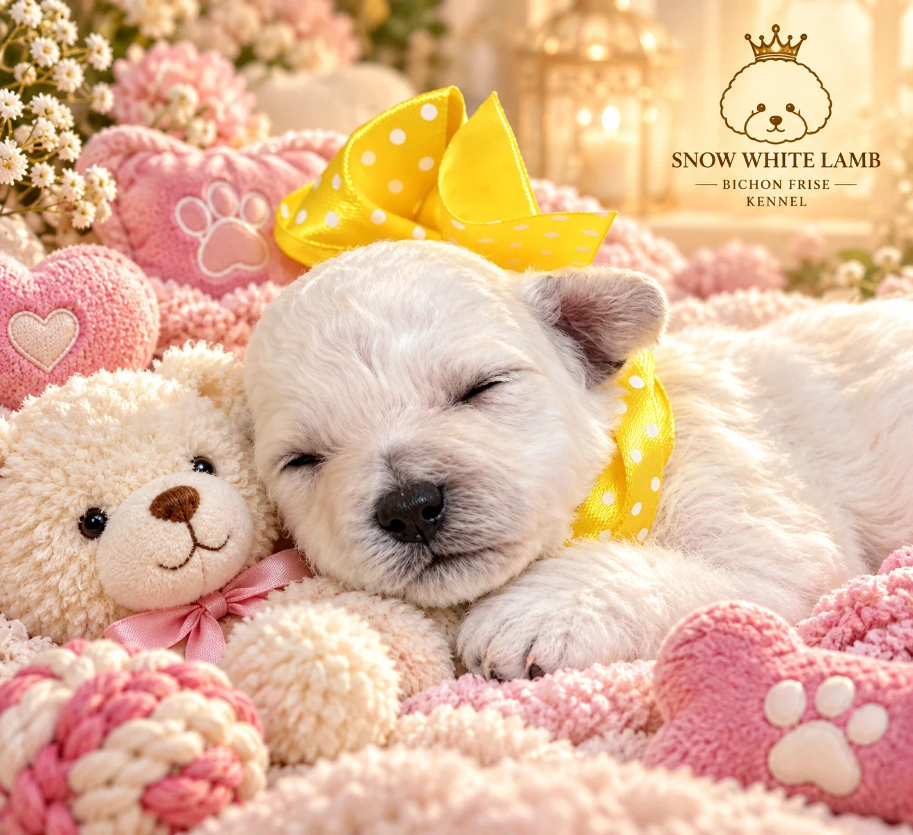 Snow White Lamb Bichon Frise puppy